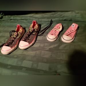 2 pair of Pink Converse Shoes